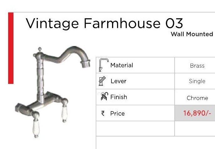 Carysil Vintage Farmhouse 03 wall mounted kitchen faucet